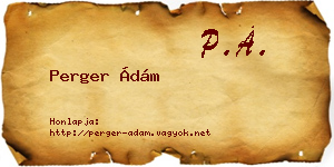 Perger Ádám névjegykártya